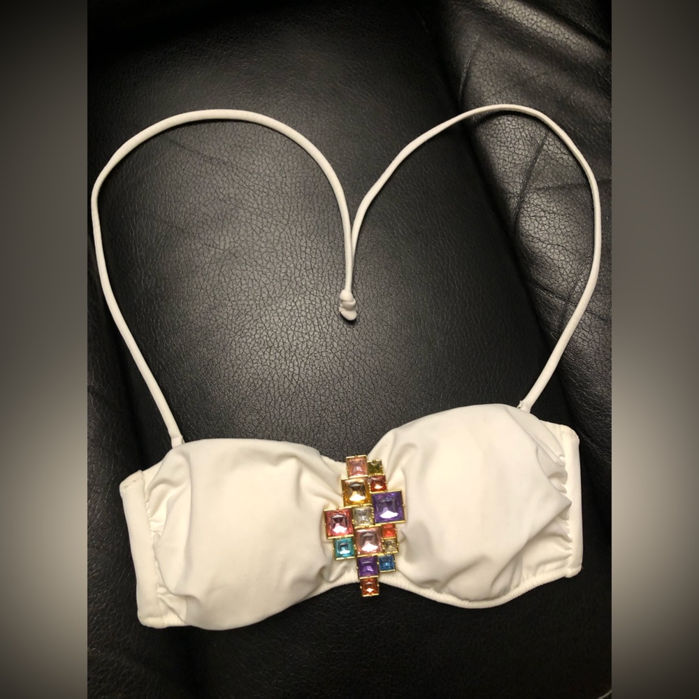 Victoria’s Secret Bandeau White Mermaid Bikini Top XS NWOT Wear two ways No flaw